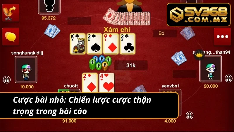 Bài Cào SV368 – Lật Bài Trúng Lớn, Ăn Tiền Trong Vài Giây 4 Cược bài nhỏ: Bí quyết đặt cược siêu thông minh tại bài cào